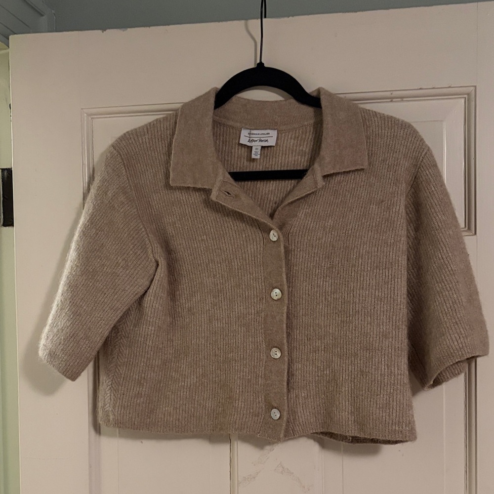 & Other Stories Beige Short Sleeve Sweater